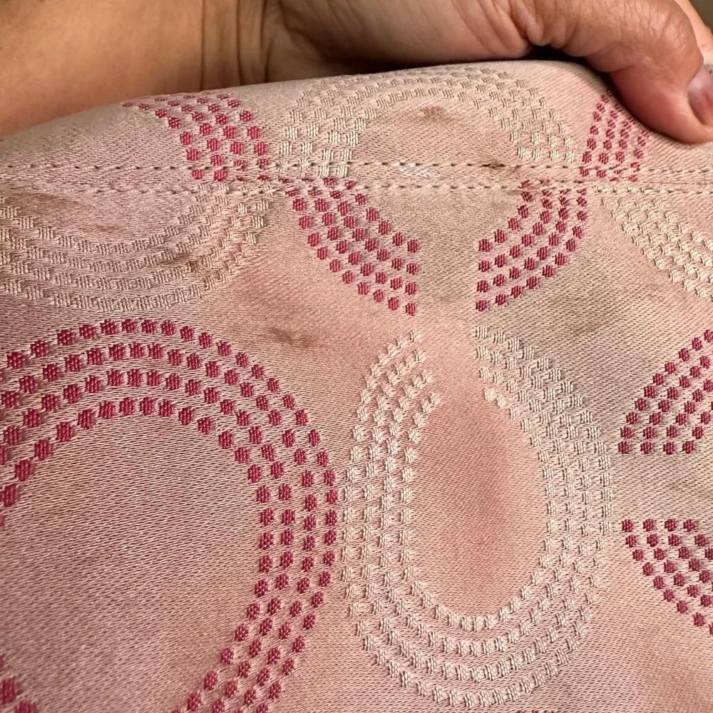 Coach Ashley Dotted OP Art Signature Shoulder Bag, Cream/Pretty Pink, GUC - Picture 11 of 16